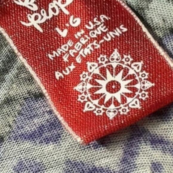 Free People Blue and Black Patterned Blouse - Picture 3 of 4